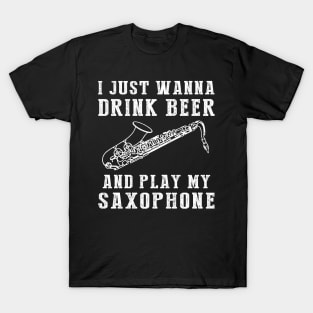 Jazz Notes & Brews: Beer, Saxophone, and Endless Laughter Await! T-Shirt